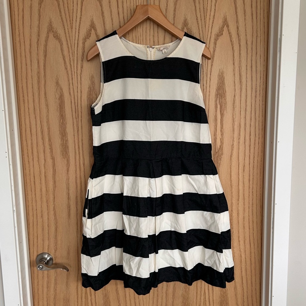 Gap Black & White Striped Sleeveless Dress
